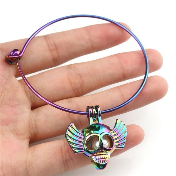 

bangle bangle rainbow color bangle выберите жемчужную клетку cartcle halloween череп крыло клауса b-c832 радуга цвет wmtvcq bdegarden, Silver