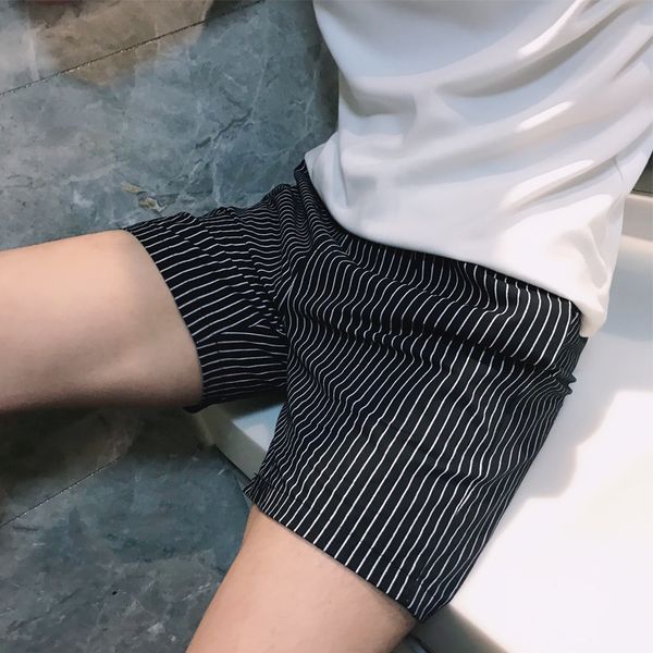 

special shorts 2020 summer wear new social guy striped casual three point beach pants men's, White;black