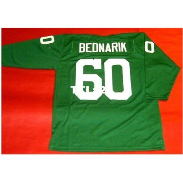 

3421 #60 chuck bednarik custom 3/4 sleeve college jersey size s-4xl or custom any name or number jersey, Black