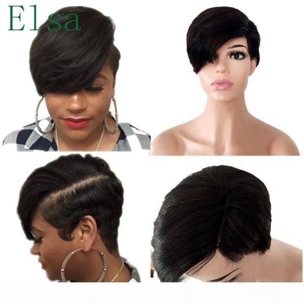 

brazilian virgin human hair lace front wigs glueless short bob human hair wigs natural black with for black women, Black;brown