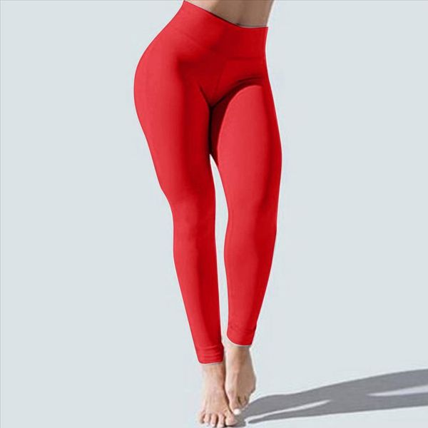 

women pants high waist solid color sports leggings fitness sports running athletic clothes 20 drop shipping, Black