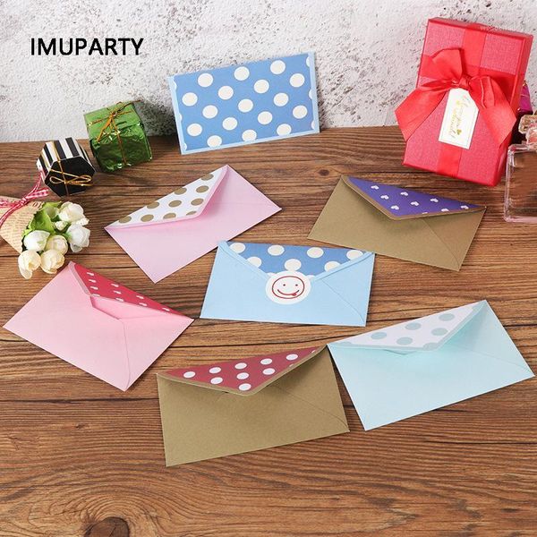 

20pcs polka dot envelopes paper for invitations thank you cards wedding birthday party supplies gift message notes1