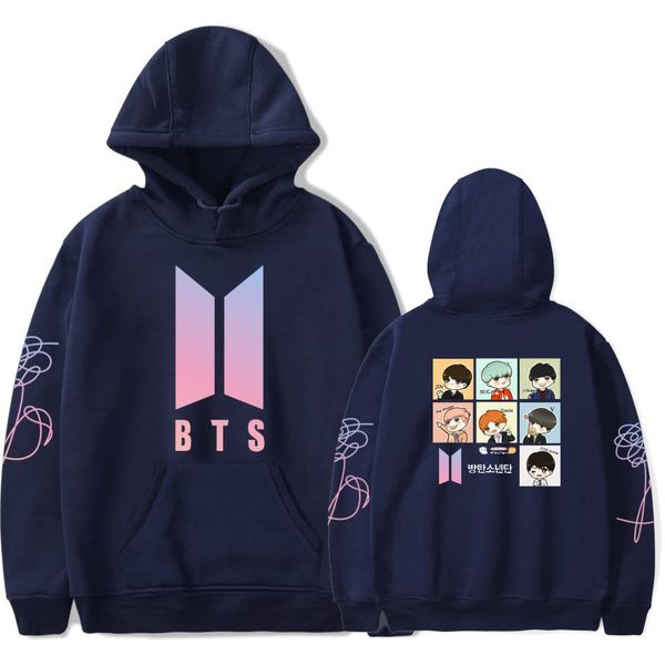 

korean bts hoodie love yourself hoody men long sleeves nice hooded hoodies women sweatshirts pink streetwear hip hop, Black