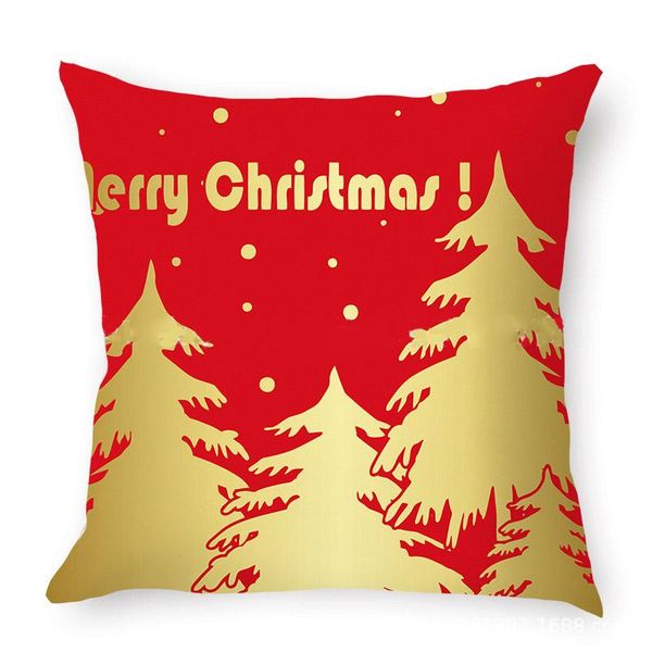 

cushion/decorative pillow christmas tree elk golden red plaid linen cushion cover decorations for sofa home decor throw case