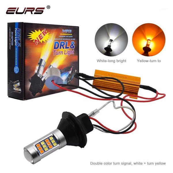 

emergency lights eurs turn led car dual color 1157 singal lamp bay15d p21w ba15s t20 drl brake 2835 42smd bau15s canbus error