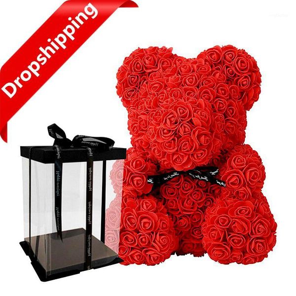 

decorative flowers & wreaths valentine's day rose teddy bear flower artificial birthday party wedding decor girl friend gift home deco
