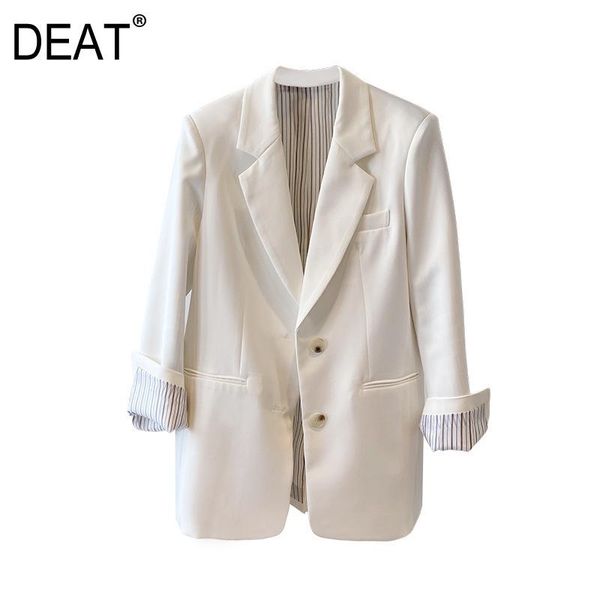 

women's suits & blazers [deat] 2021 spring autumn fashion england style v-neck single-breasted white long sleeve women blazer coat high, White;black