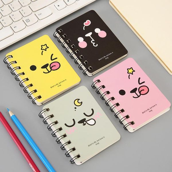 

1 pcs mini cartoon kawaii notebook a7 notebook 80 page paper notepad diary writting paper school supplies stationery1, Purple;pink