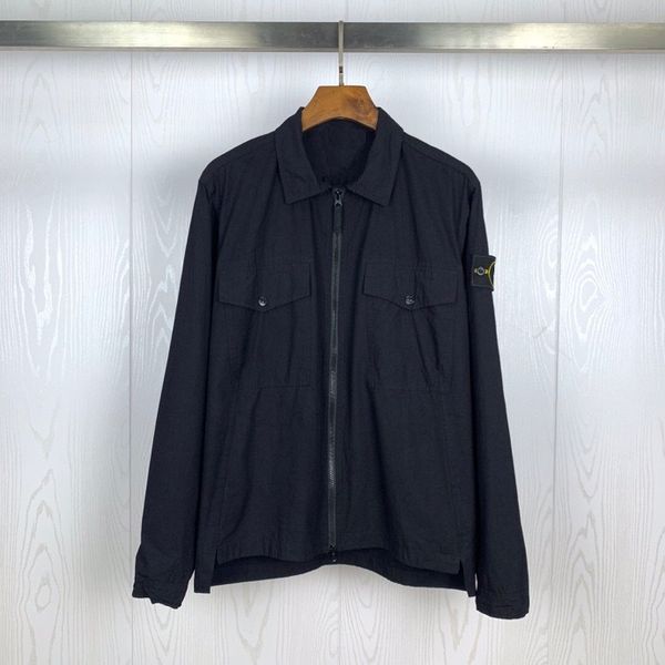 

21ss spring collection compass badge patched men women cargo jacket hiphop men casual turn-down collar jacket and coats 2124, Black;brown