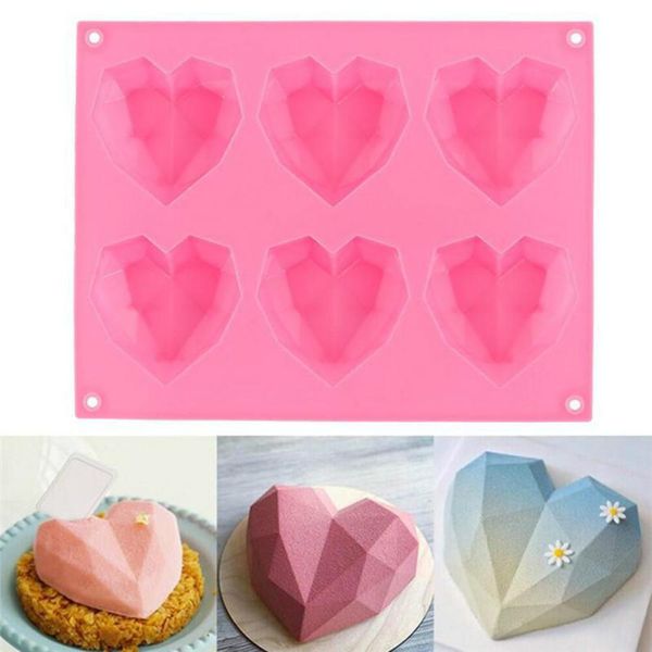 

new diamond love heart-shaped silicone molds for sponge cakes mousse chocolate dessert bakeware pastry mould handmade gift