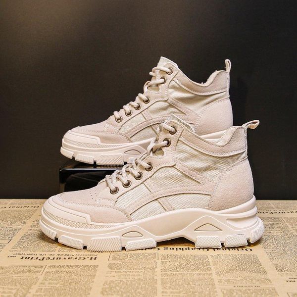 

boots 2021 winter women fashion ankle chunky platform brand khaki sneaker tenis female casual shoes woman, Black