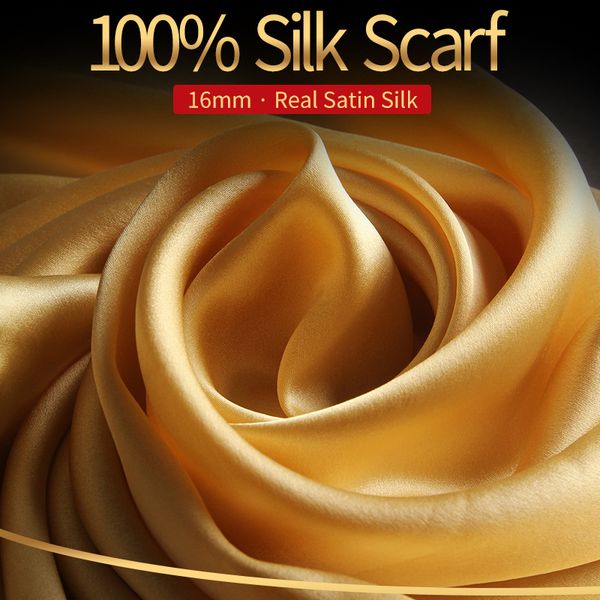 

100% real silk scarf women brand natural hangzhou silk shawls for ladies yellow silk scarves long neckerchief foulard wraps 201103, Blue;gray