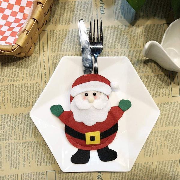 

factory price cover christmas decorations case creative cartoon l santa cutlery bag dining table knife set for festi