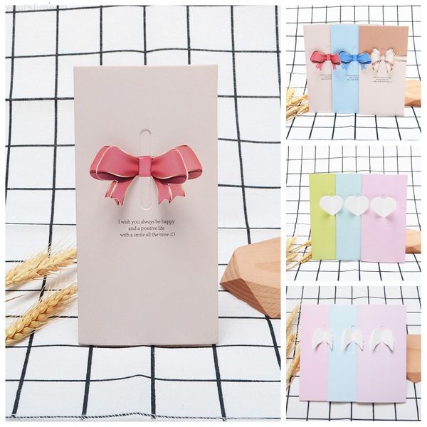 

bow 3d heart shaped cards holiday greeting card of love valentine confession gift