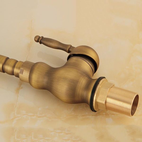 

retro brass bathroom kitchen faucets single holder single hole rotatable faucet cold water mixer tap with faucet qylgnu
