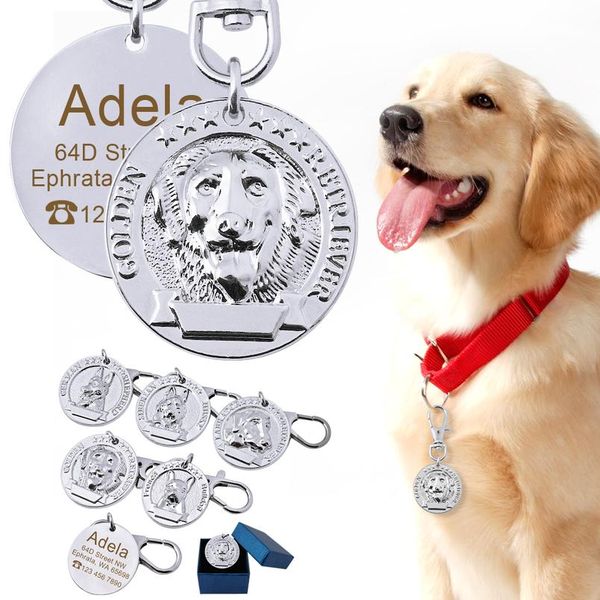 

custom dog collar tag personalized stainless steel pet id tags for dogs pet collar accessories name phone id tag a sqcnjj
