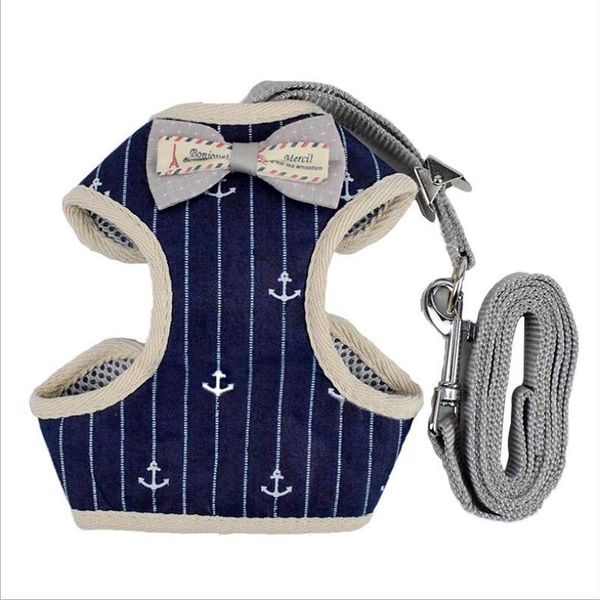 

dog collars & leashes adjustable dogs vest set walking runing bow breathable mesh pet harness for chihuahua korean style nylon leads