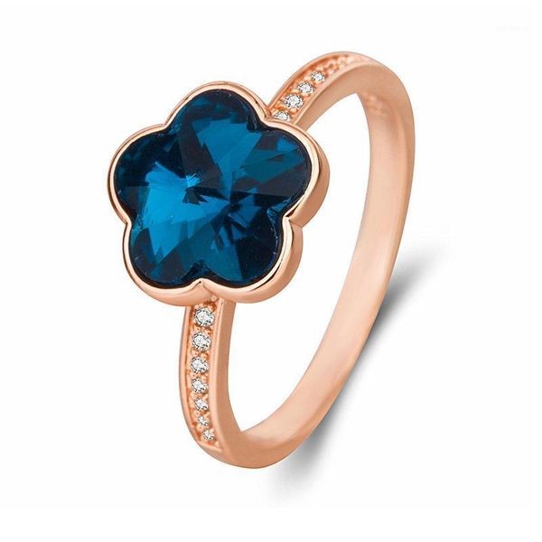 

moonrocy rose gold color crystal rings blue purple jewelry party wedding crystal ring for women gift dropshipping wholesale1, Golden;silver