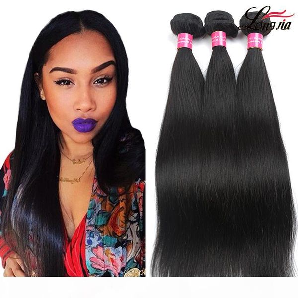 

8a brazilian straight human hair bundles unprocessed brazilian virgin hair straight wet and wavy brazilian hair bundles, Black