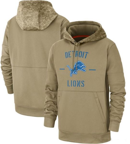 

new detroit sweatshirt tan lion hoodies 2020 men women youth salute to service sideline therma performance pullover hoodies, Blue;black