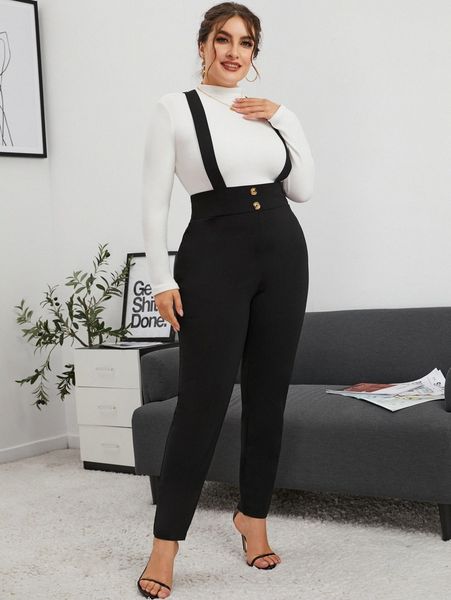 

plus unitard suspender jumpsuit without 94jc#, Black