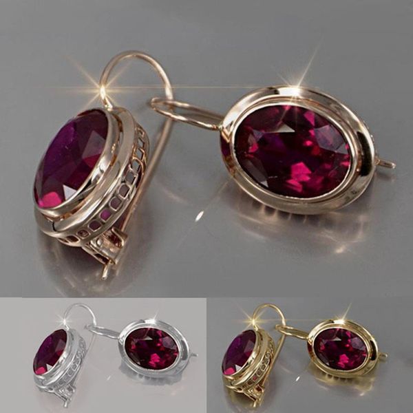 

fashion designer oval gem hollow long ear clip charm women earrings jewelry accessories, Silver