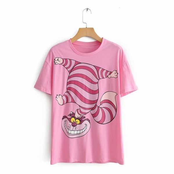 

women's wind 2019 summer new through card print round neck loose t-shirt for women 0962189, Black;gray