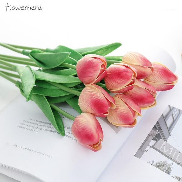 

decorative flowers & wreaths gardenery plant artificial simulation tulip flower home decoration desk wedding1