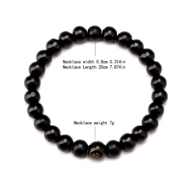 

hip hop men wood beads bracelets new sandalwood buddhist buddha meditation prayer bead bracelet wooden jewelry, Black