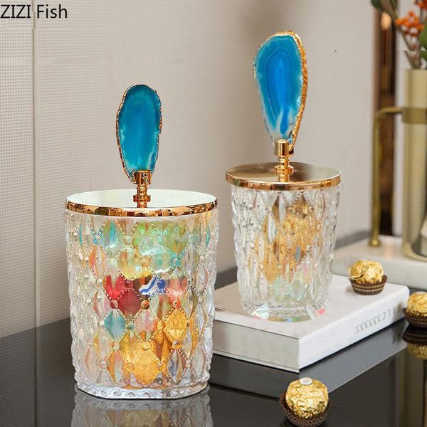 

decorative objects & figurines creative luxury candy jar living room coffee table entrance storage glass tank ornaments small object decor