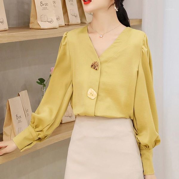 

womens and blouses 2020 chiffon blouse shirts women long sleeve ladies big button spliced office lady plus size1, White