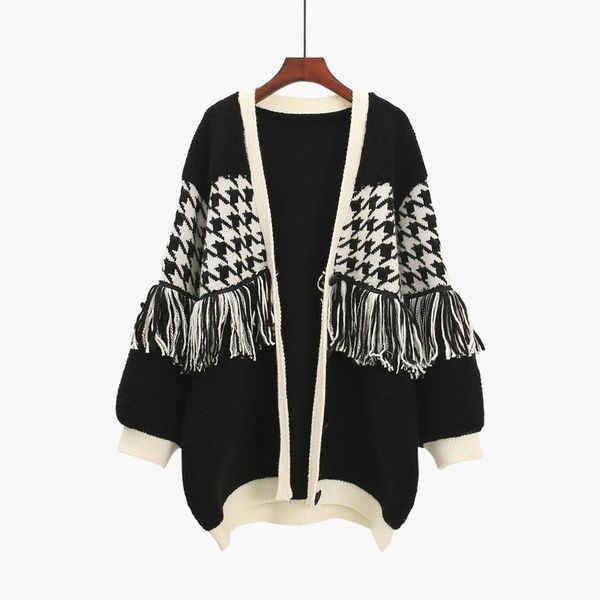 

yocalor tassel sweater cardigan sweater coat female 2020 spring new women sweaters v-neck wild ladies harajuku1, White
