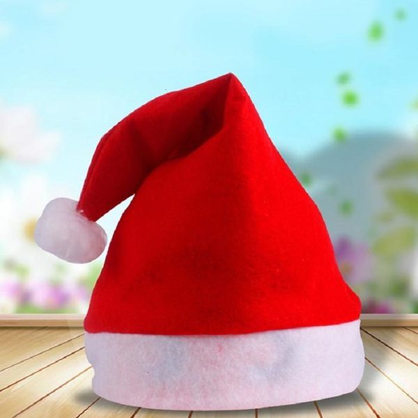 

200pcs red santa claus hat ultra soft plush cosplay decoration adults christmas party hats fwe2895