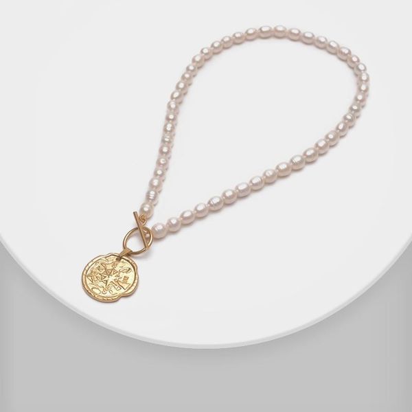 

amorita boutique natural pearl retro style necklace, Silver