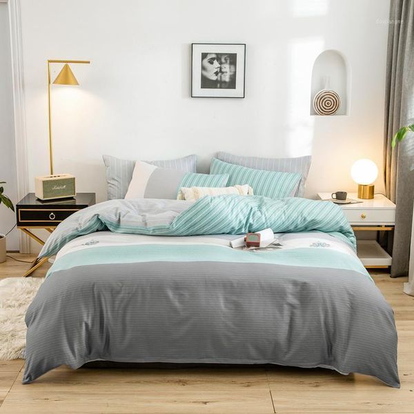 

3pcs bed linen bedding set duvet cover bed sheet pillowcase soft twin single full  king1