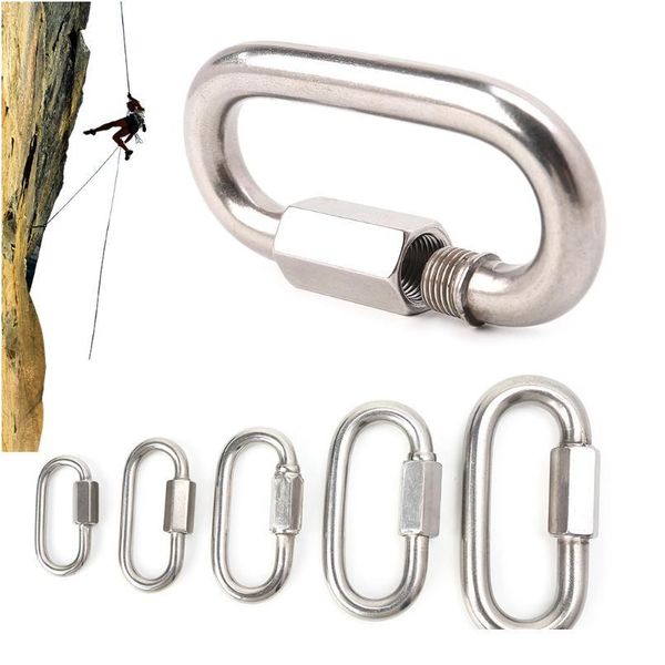 

stainless steel screw lock climbing gear carabiner quick links safety snap hook stainle jllykd