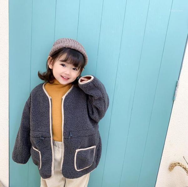 

2020 new arrival girls boys thicken coat winter cotton full sleeve fashion kids jacket 1-6 years ql5691, Blue;gray