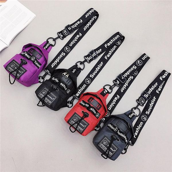 

women small canvas chest pack for crossbody bags hip hop streetwear bag multifunction mini belt waist pack chest bag unisex