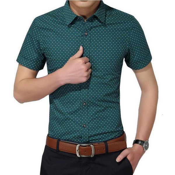 

мужская рубашка новая мода хлопчатобумажные мужчины социальная рубашка мужские рубашки с коротким рукавом рубашки мужчины в горошек повседне, White;black