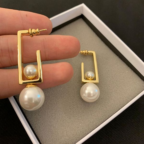 

classic letter d pearl earrings women's designer earrings various wearing methods 925 silver needle luxury jewelry wholesale, Golden;silver