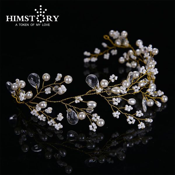

gold hairbands wedding tiara pearl wedding headbands bridal hair accessories head jewelry party festival hairwear, Golden;silver