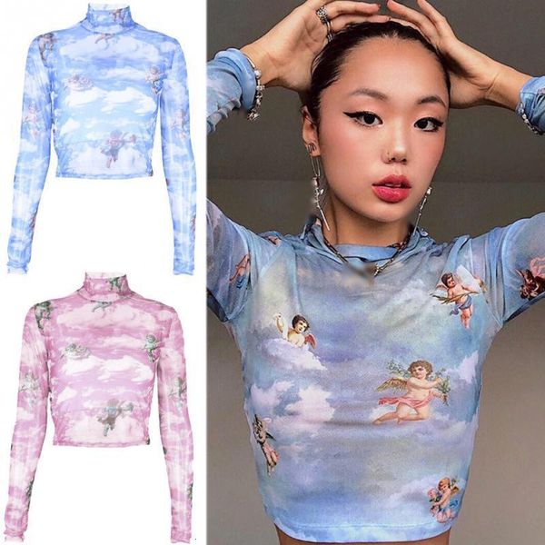 

new women hyuna style shirt see through transparent mesh crop long sleeve slim ladies summer beach short t-shirt, White