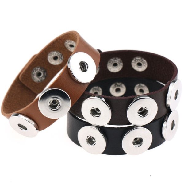 

high 2020 wholesale bracelet&bangles 14 color quality pu leather bracelets for women 18mm snap button jewelryvo11