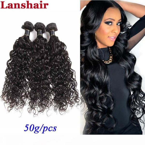 

brazilian indian straight hair water wave brazilian malaysian human hair 50g [pcs unprocessed brazilian virgin hair 4 5 6 bundles lot, Black