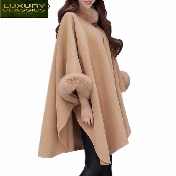 

women's wool & blends autumn 2021 womens spring coat fashion long woolen female elegant cloak jacket sweet clothes lwl691, Black