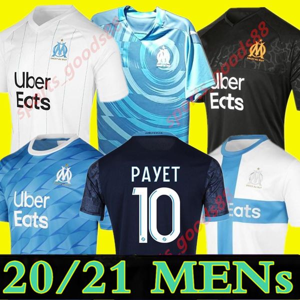 

olympique de marseille soccer jersey 20 21 om 2020 2021 maillot foot payet thauvin benedetto maillots football shirt men 120 years, Black;yellow