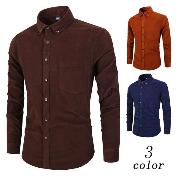 

corduroy shirt cotton men vintage full sleeve square collar pocket spring autumn fashion wild tees1, White;black