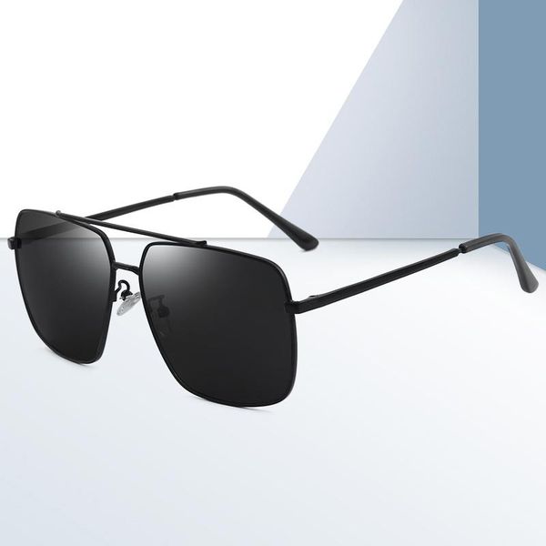 

sunglasses bingking men 6 colors oversized fashion brand design square pilot polaroid lenses 19002 uv400 protection eyewear, White;black