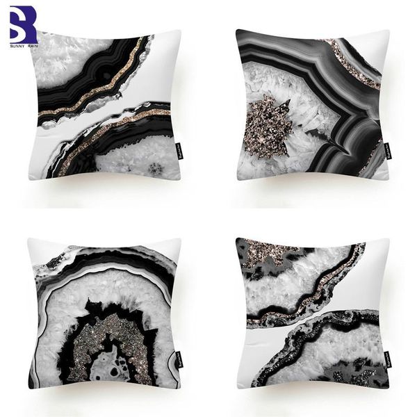 

cushion/decorative pillow sunnyrain 4-piece agate pattern covers decorative throw living room decoration cushion cover