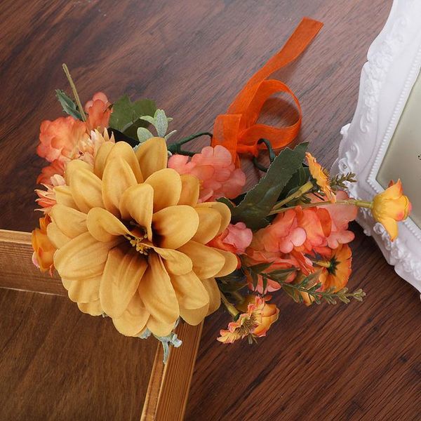 

haimeikang wedding flower crown head band women wedding floral head wreath bridesmaid bridal headpiece female flower qylwnm